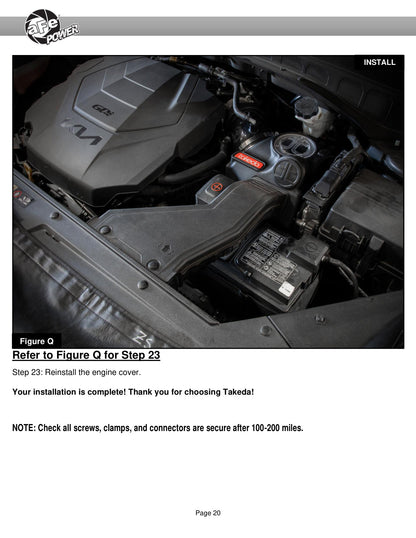 aFe Takeda Momentum Pro Dry S Cold Air Intake | Kia Telluride/Hyundai Palisade V6 3.8L (20-22) (56-70033D)