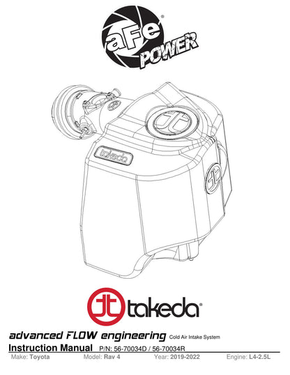 aFe Takeda Momentum Pro Dry S Cold Air Intake | Toyota RAV4 2019-22 (56-70034D)