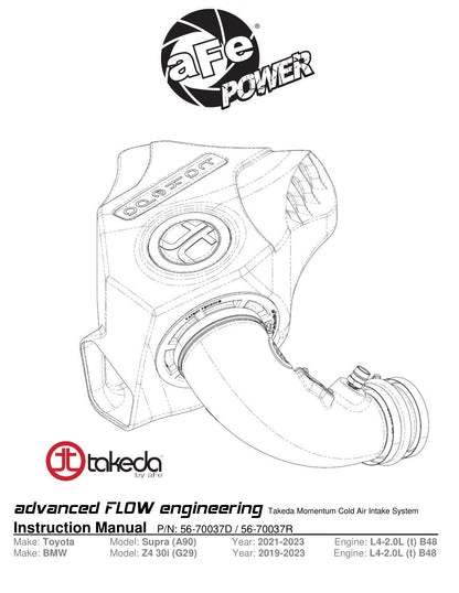 aFe Takeda Momentum Pro Dry S CAI 2.0L Turbo | Toyota Supra (21) (56-70037D)