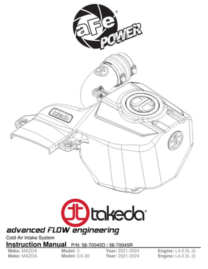 aFe Takeda Momentum Pro DRY S Cold Air Intake | Mazda 3 L4 2.5L (21-22) (56-70045D)