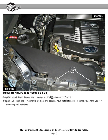 aFe 6" Takeda Intake System w/ Pro 5R Filter | Subaru Forester 14-18 H4-2.0L (56-70049R)