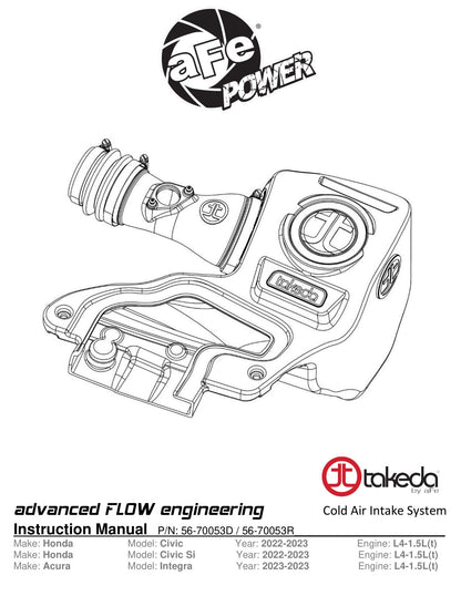 aFe Takeda Momentum Cold Air Intake w/ Pro 5R Filter | Honda Civic L4 1.5L (22-23) (56-70053R)