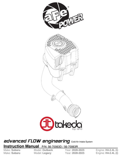 aFe Takeda Pro DRY S Momentum Cold Air Intake | Subaru Outback (20-24) (56-70063D)