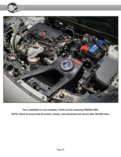 aFe Takeda Momentum Cold Air Intake System | Honda Civic 2.0L L4 (22-25) (56-70068R)