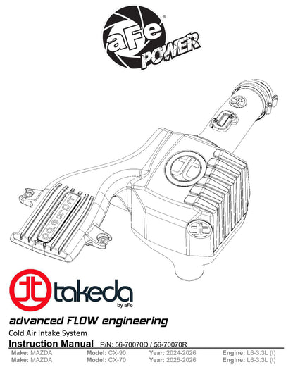 aFe Takeda Sealed Intake w/ Pro DRY S Filter Mazda CX-90 24-25 L6-3.3L (t)