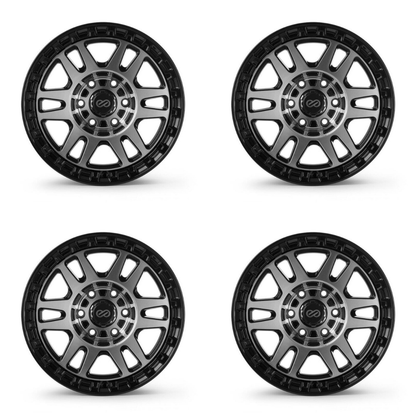 (set of 4) Enkei Trail-Tracker Matte Black Machined | 18x9" -12mm | 6x139.7mm Wheel