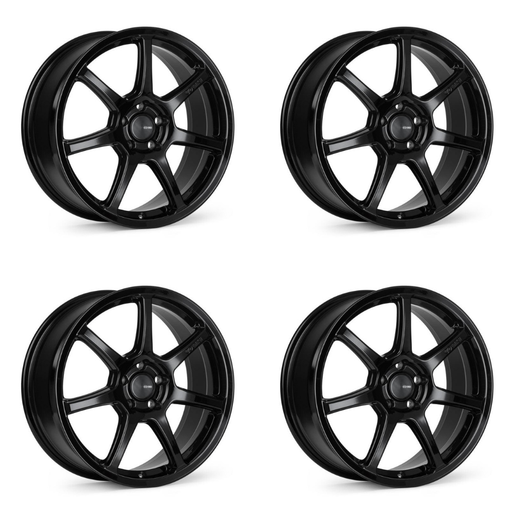 (set of 4) Enkei Imola2 Gloss Black | 17x7.5" +45mm | 5x114.3mm Wheel