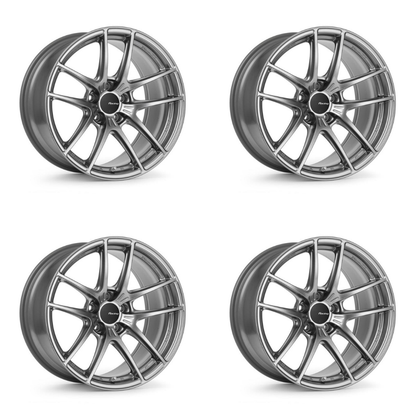 (set of 4) Enkei NVR5 Dark Hyper Silver | 18x9.5" +6mm | 5x114.3mm Wheel