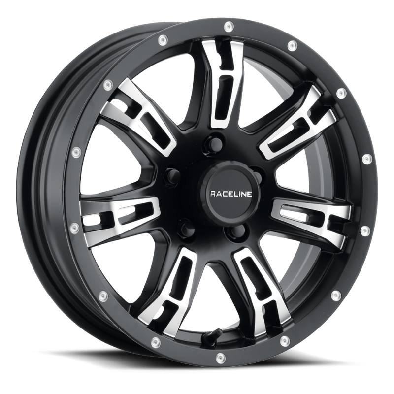 (set of 4) Raceline 840 Arsenal Black & Machined | 15x6" +0mm | 6x139.7mm Wheel