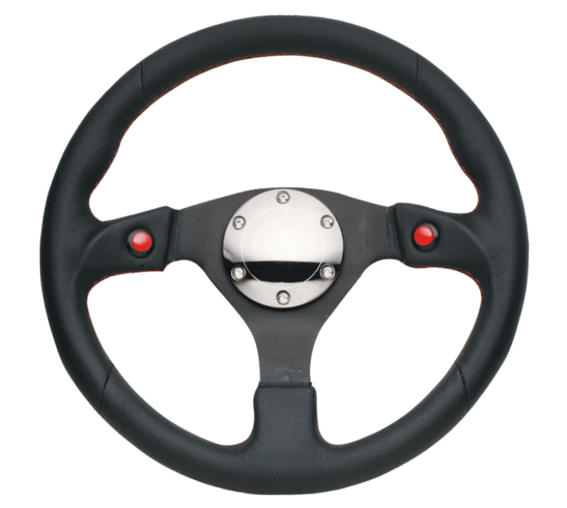 NRG DUAL BUTTON STEERING WHEEL LEATHER