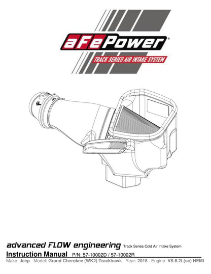 aFe 7" Carbon Fiber Pro Dry S AIS Intake | Jeep Grand Cherokee Trackhawk 2018 (57-10002D)
