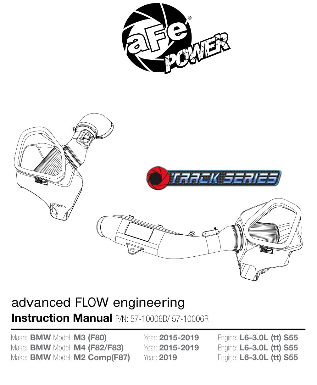 aFe Track Series Stg 2 Carbon Fiber Intake w/ Pro 5R Media | BMW M3/M4 (15-20) (57-10006R)