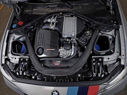 aFe Track Series Stg 2 Carbon Fiber Intake w/ Pro 5R Media | BMW M3/M4 (15-20) (57-10006R)