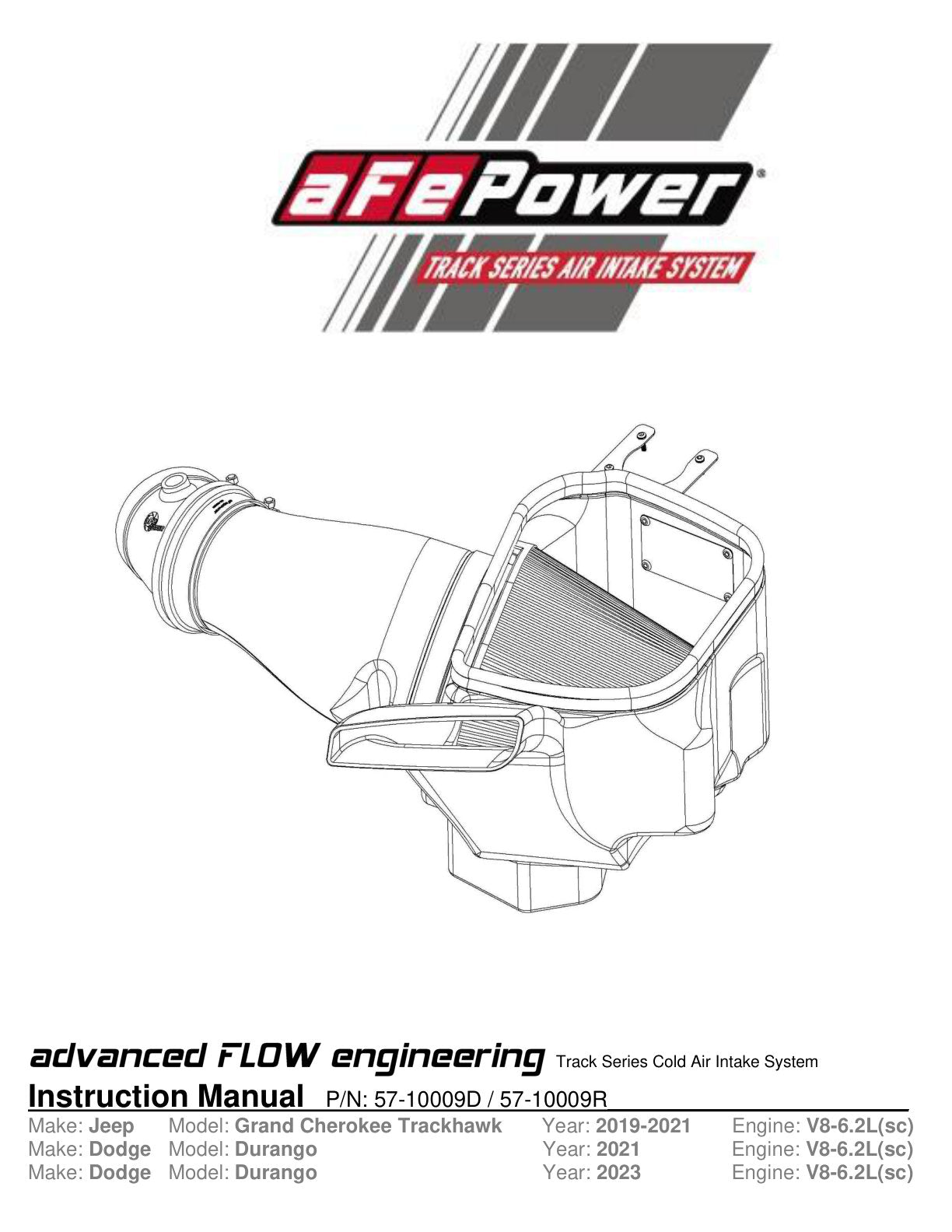 aFe Carbon Fiber Pro Dry S Air Intake | Jeep GC Trackhawk (19-20) (57-10009D)