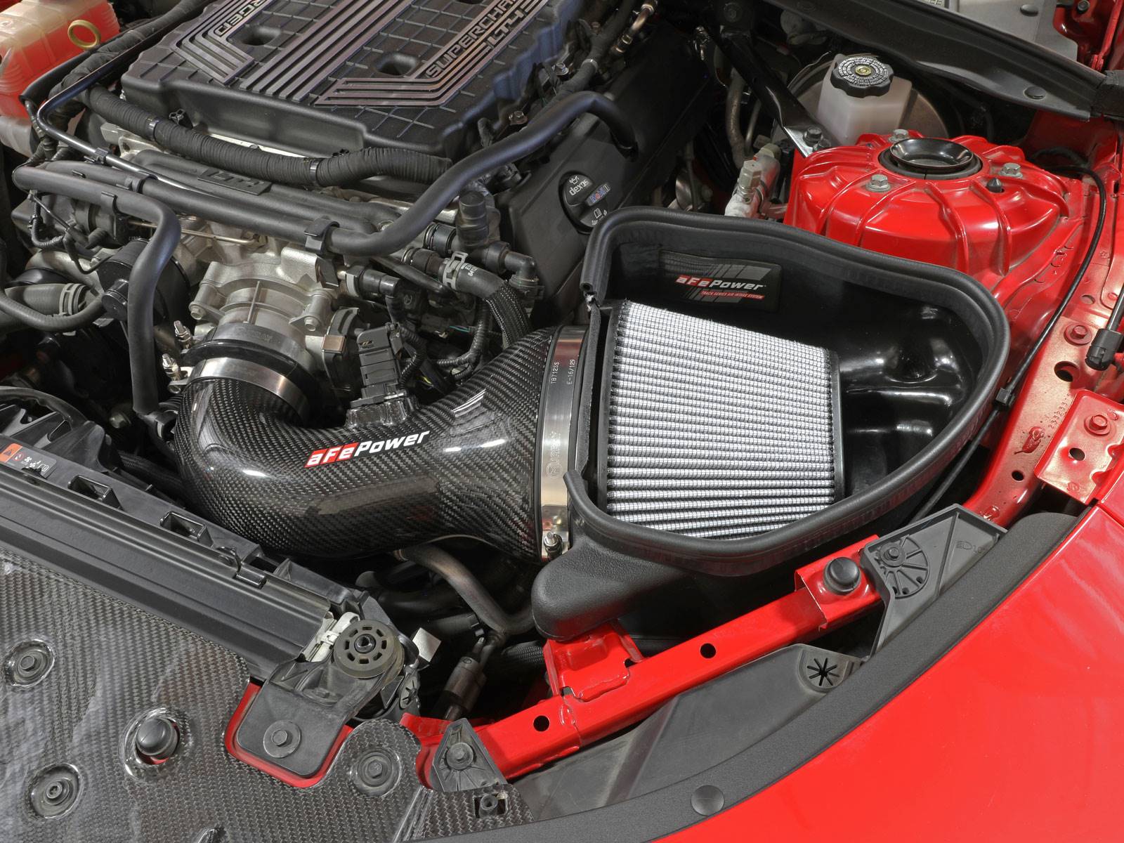 aFe Track Series Carbon Fiber CAI w/ Pro-DRY S Filters | Chevrolet Camaro ZL1 (6.2L V8) (57-10018D)