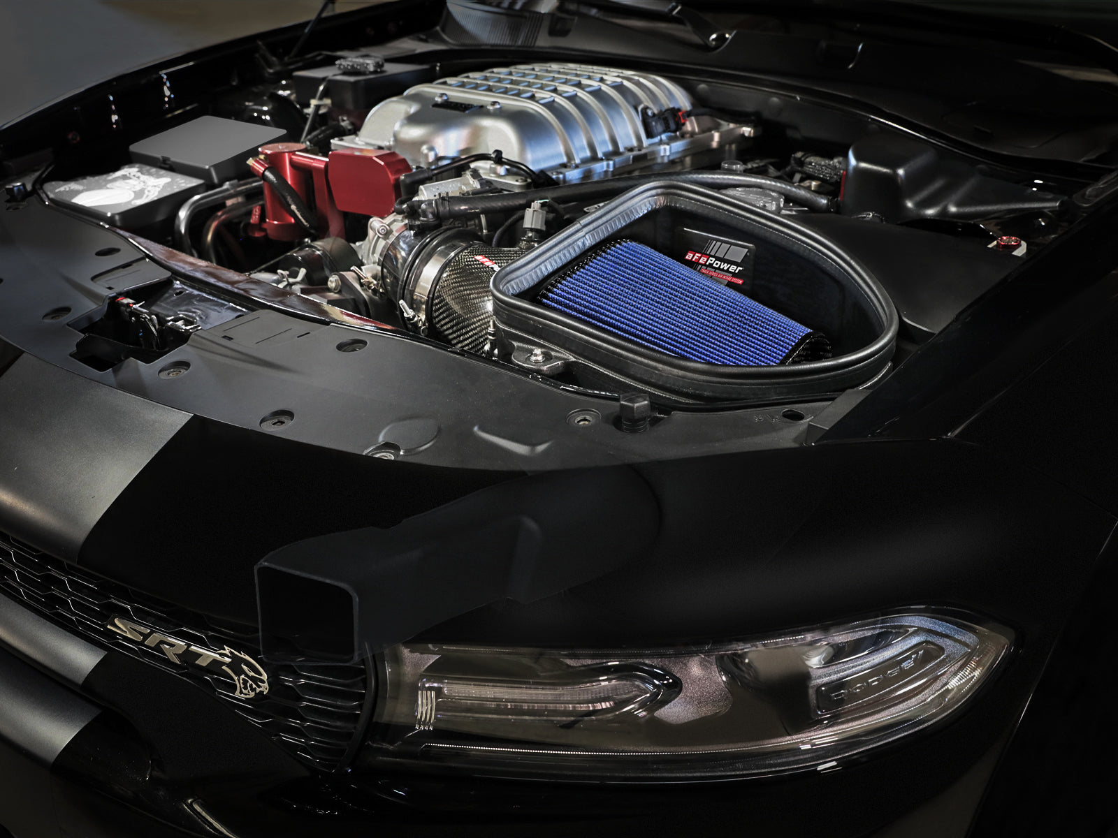 aFe Track Series Stage-2 Carbon Fiber Intake Pro 5R | Dodge Charger SRT Hellcat Redeye V8-6.2L (21-23) (57-10027R)