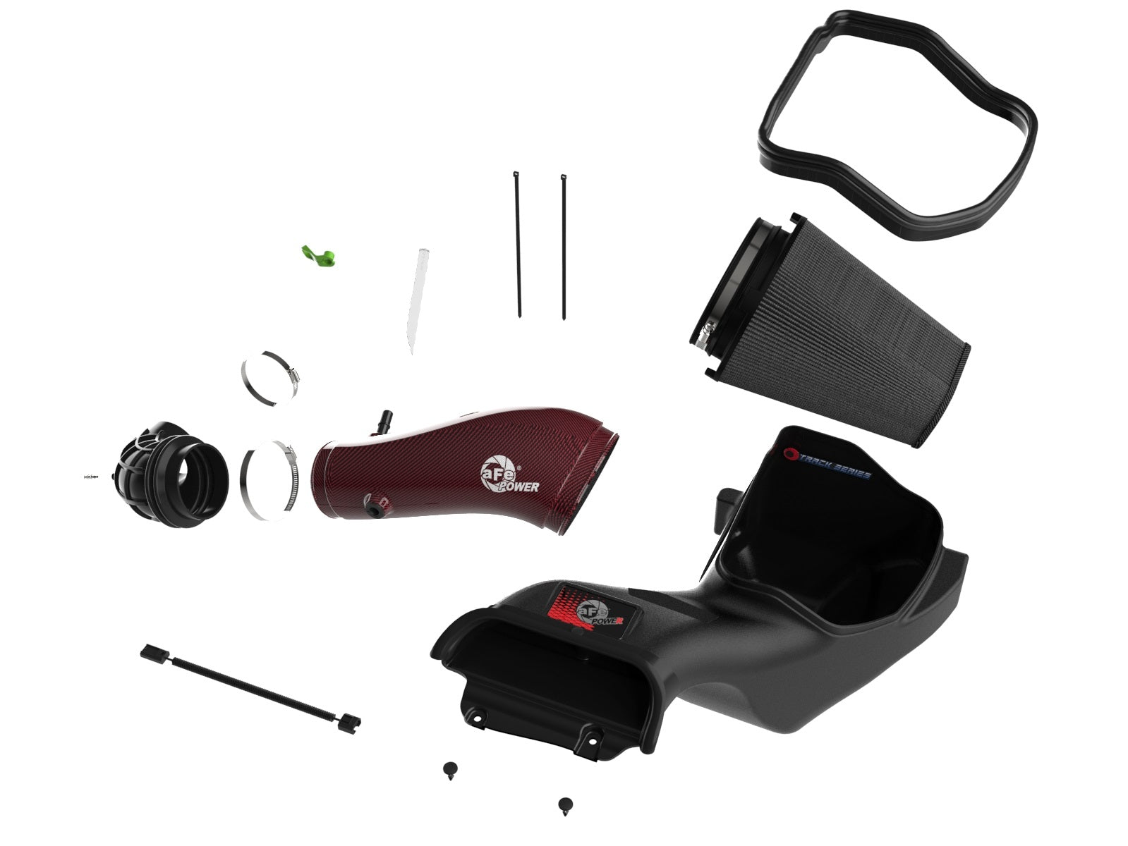 aFe Red Carbon Track Series Air Intake w/P5R Filter | Ford F150 Raptor R (23-24) (57-10030KR)