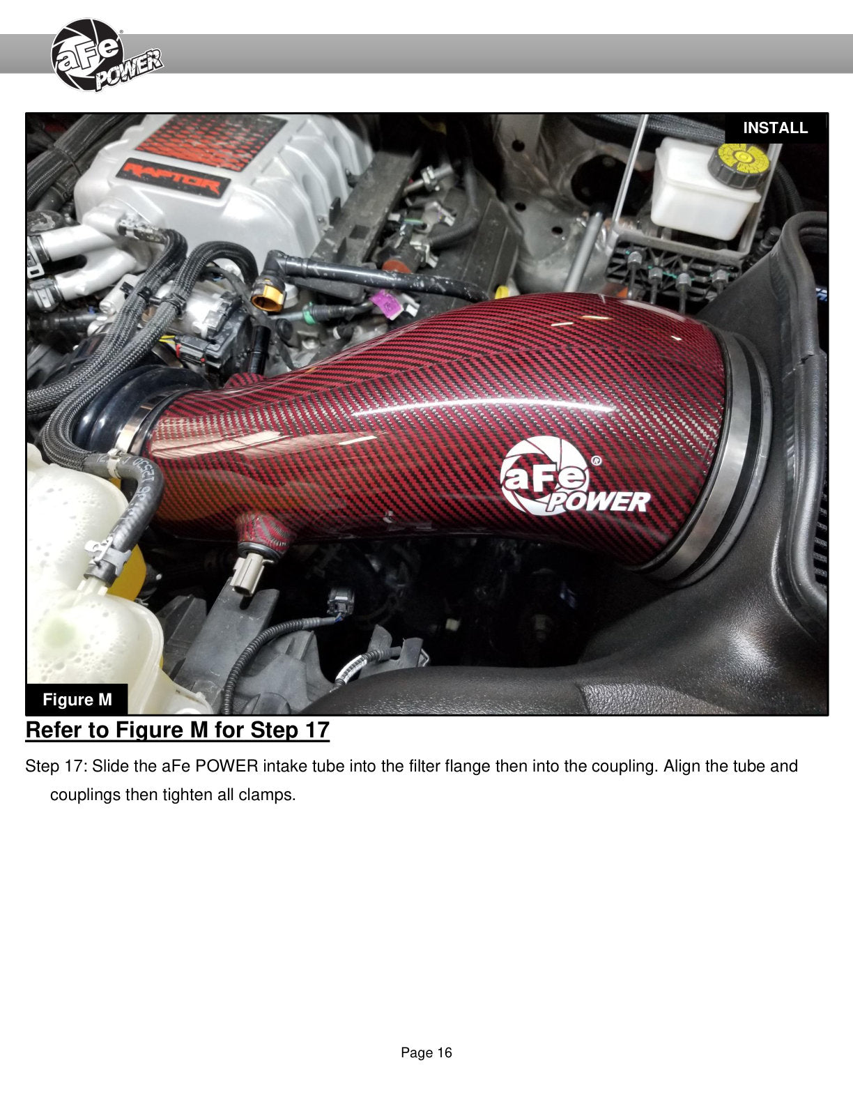 aFe Red Carbon Track Series Air Intake w/P5R Filter | Ford F150 Raptor R (23-24) (57-10030KR)