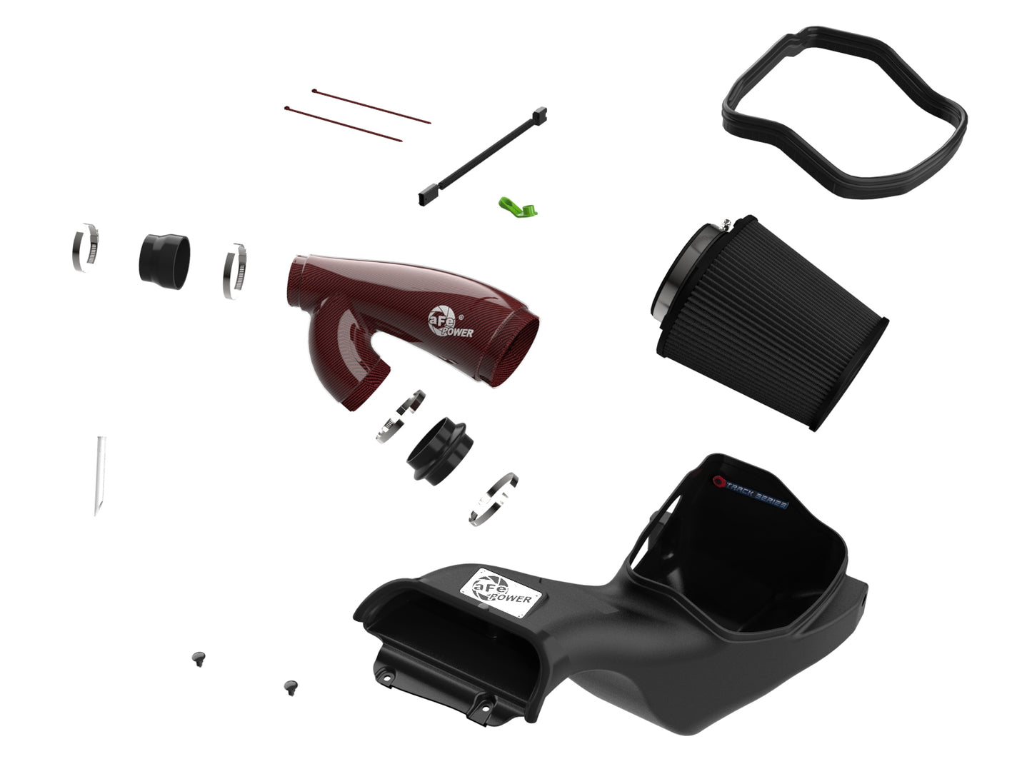 aFe 17-24 F-150 Track Series Red Kevlar C/F Intake | Ford F-150/Expedition (18-26) (57-10031KR)