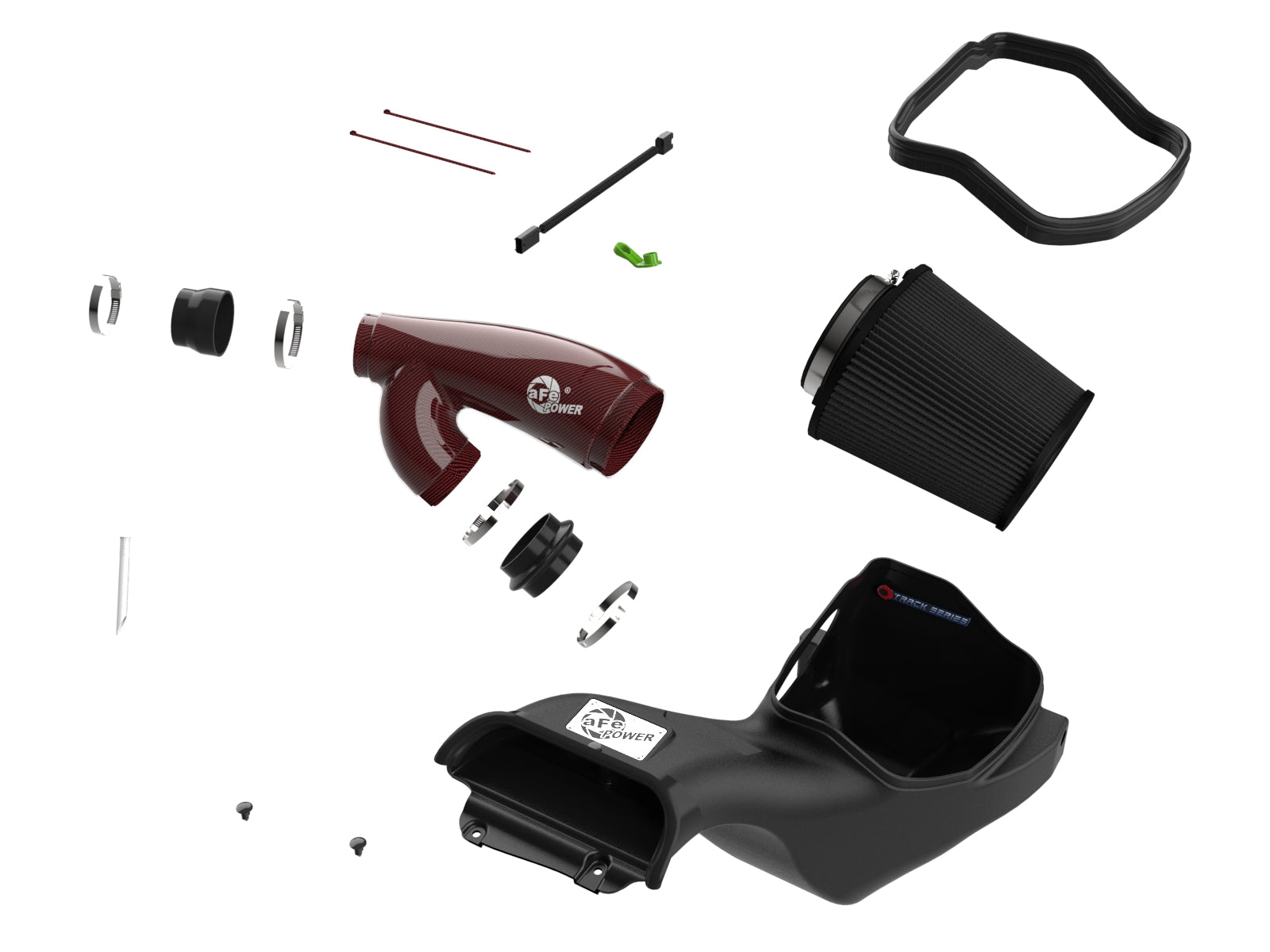 aFe 17-24 F-150 Track Series Red Kevlar C/F Intake | Ford F-150/Expedition (18-26) (57-10031KR)