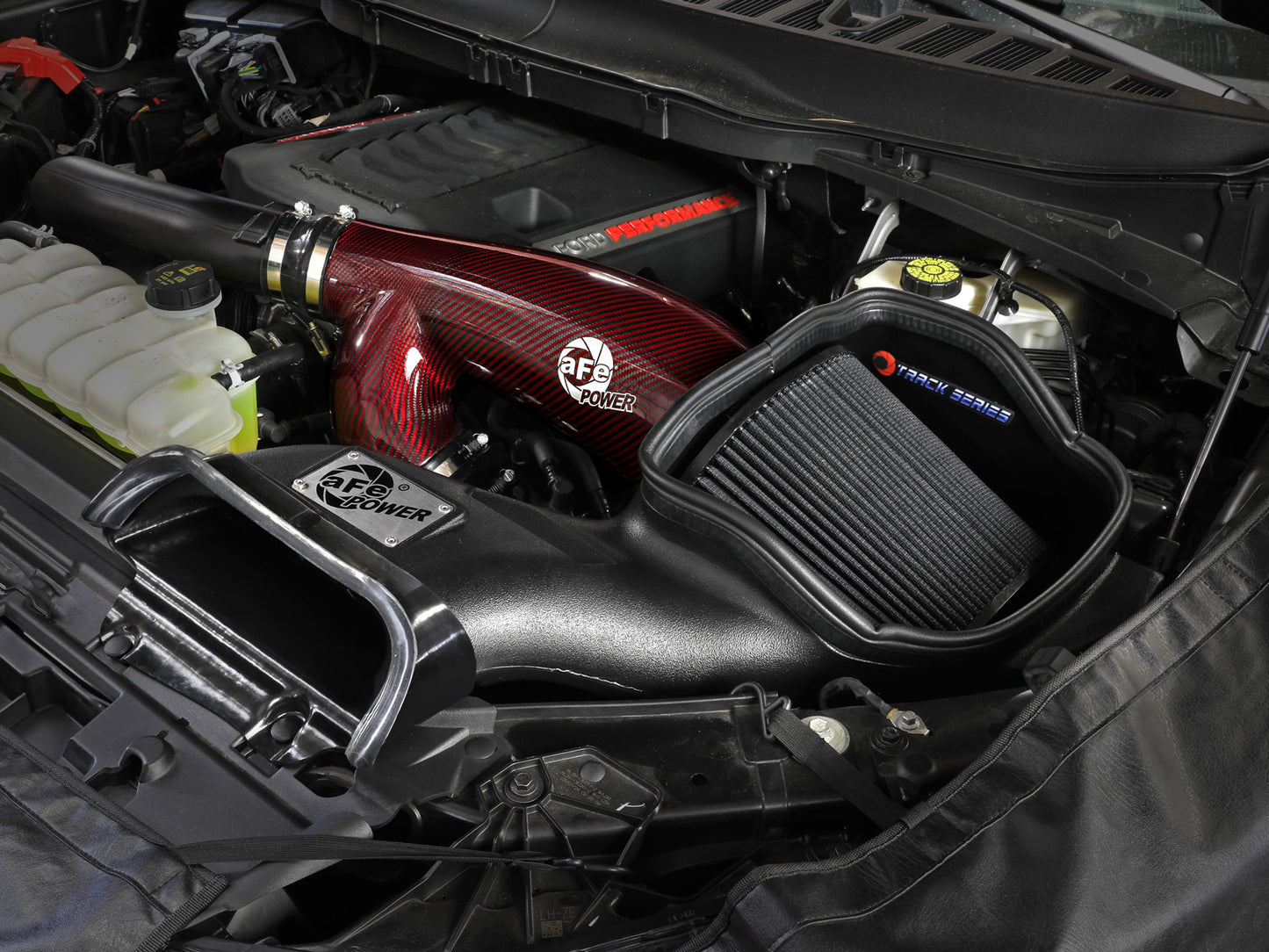 aFe 17-24 F-150 Track Series Red Kevlar C/F Intake | Ford F-150/Expedition (18-26) (57-10031KR)