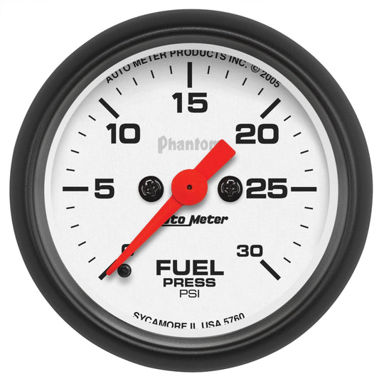 AutoMeter Phantom Fuel Pressure gauge 52mm 0-30 PSI Full Sweep Elec (5760)
