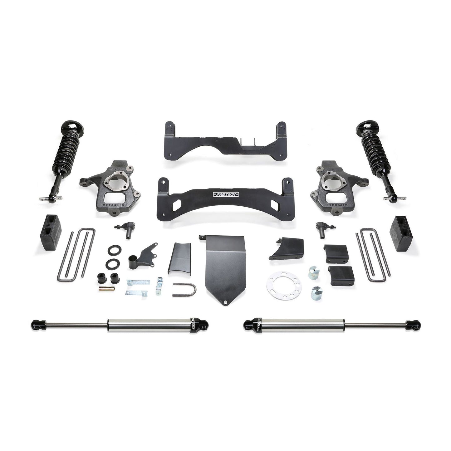 Fabtech 6in Performance System Gen 2 w/ Drilled & Slotted 2.5in & 2.25in Upper Control Arms | GM C/K1500 Pickup (14-18) (K1083DL)