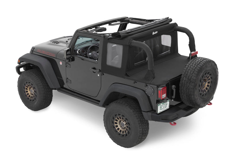 Bestop 53900-17 Halftop Soft Top Black Twill for 07-18 Jeep Wrangler JK 2DR
