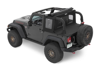 Bestop 53900-17 Halftop Soft Top Black Twill for 07-18 Jeep Wrangler JK 2DR