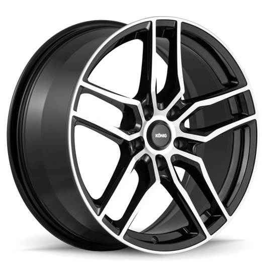 (set of 4) Konig Intention Gloss Black | 16x7.5" +45mm | 5x108mm Wheel