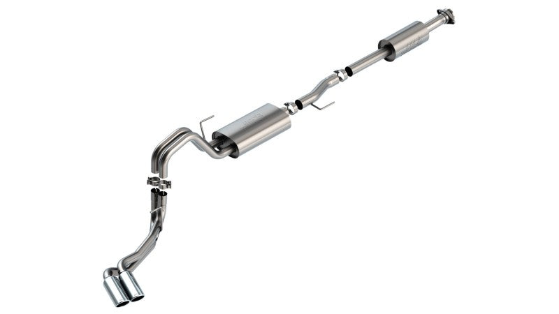 Borla 3" Dual Side Exit Touring Cat-Back | Ford F-150 (21) 2.7L/3.5L | 4dr CC SB EC STB Lari/King R/Plnum/LTD 3/2.25 DSE CB Tips (140870)