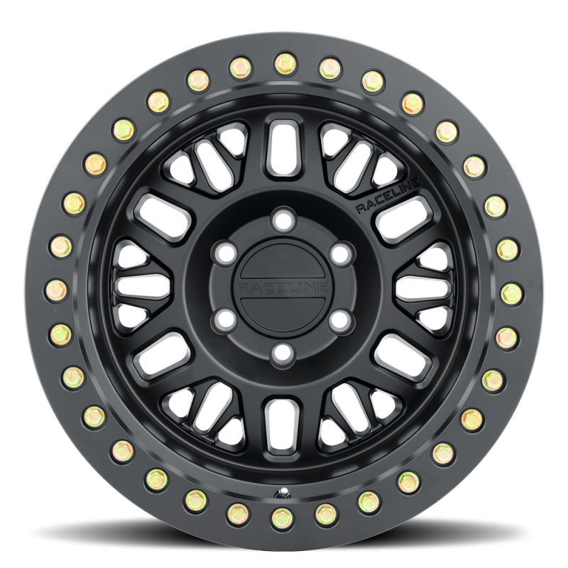 (set of 4) Raceline RT951 Ryno Satin Black Beadlock | 17x9" -12mm | 6x139.7mm Wheel