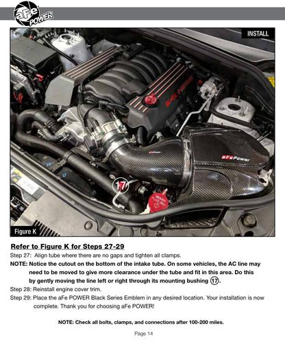 aFe Black Series Carbon Fiber Cold Air Intake | Jeep Grand Cherokee SRT8 (12-19) (58-10001D)