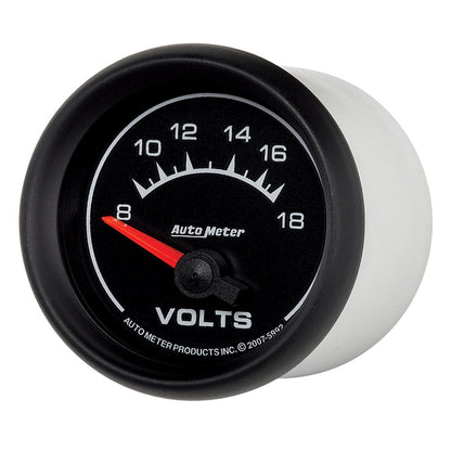 AutoMeter Euro-Style 2-1/16in 8-18V Short Sweep Electronic Voltmeter Gauge (5992)