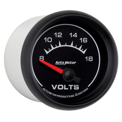 AutoMeter Euro-Style 2-1/16in 8-18V Short Sweep Electronic Voltmeter Gauge (5992)