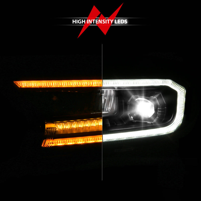 ANZO Full LED Proj Headlights Init/DRL/SeqSig Black Pair | Ford Ranger (19-23) (111632A)