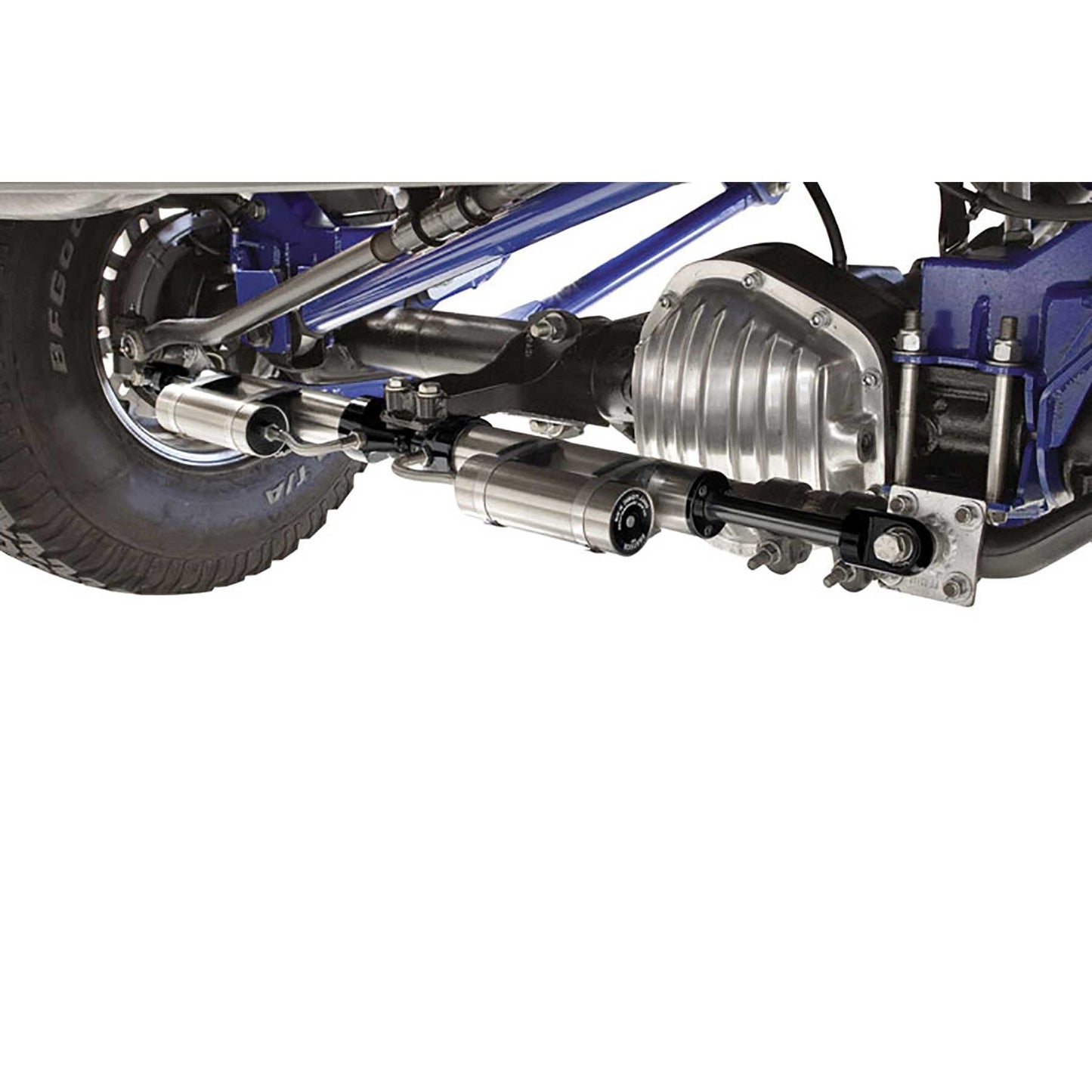 Fabtech Dual Dirt Logic 2.25in Stainless Steel Steering Stabilizer Kit | Ford F250/350 4WD (99-04) (FTS221152)