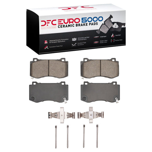 DFC Euro 5000 Ceramic Brake Pads & Hardware Kit (FRONT): Chrysler 300 3.5L / 5.7L (05-23)