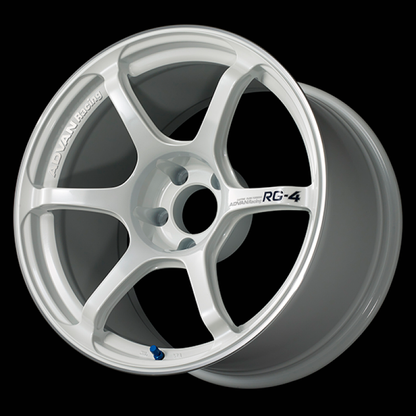 (set of 4) Advan RG-4 Racing White Metallic/Ring | 17x8" +54mm | 5x114.3mm Wheels