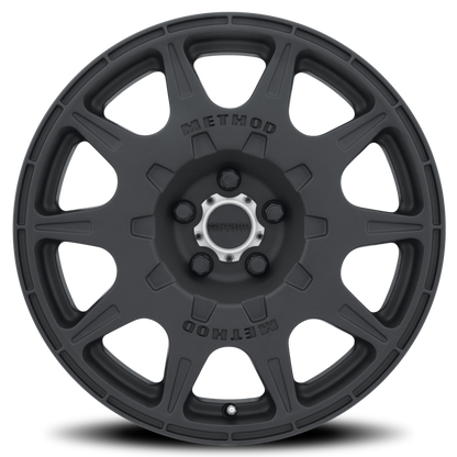 (set of 4) Method MR502 Rally Matte Black | 17x8" +38mm | 5x114.3mm Wheel