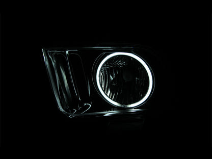 ANZO 05-09 Ford Mustang Crystal Headlights w/Halo Black CCFL Pair | Mustang (121033)