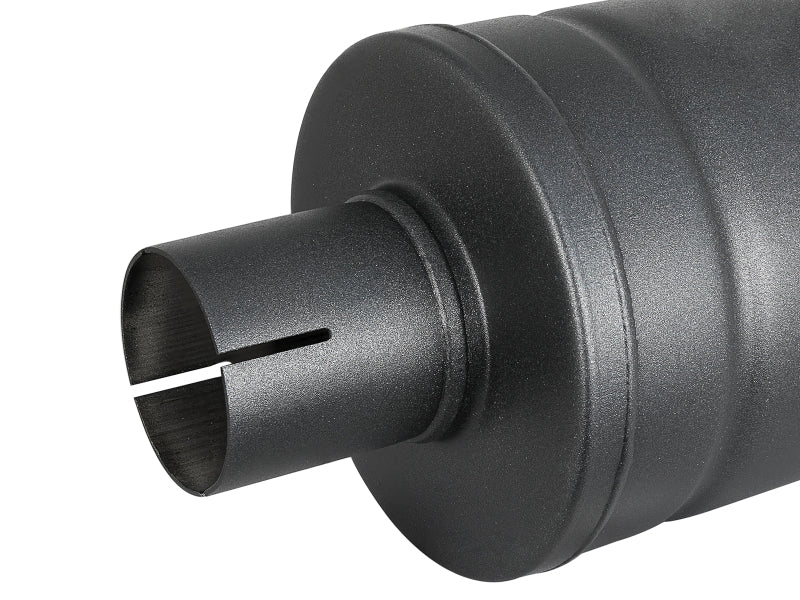 aFe MACH Force-Xp 409 SS Muffler w/ Black finish 2-1/2in Inlet & Outlet 14in x 16in Diameter