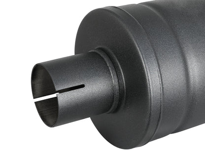 aFe MACH Force-Xp 409 SS Muffler w/ Black finish 2-1/2in Inlet & Outlet 14in x 16in Diameter
