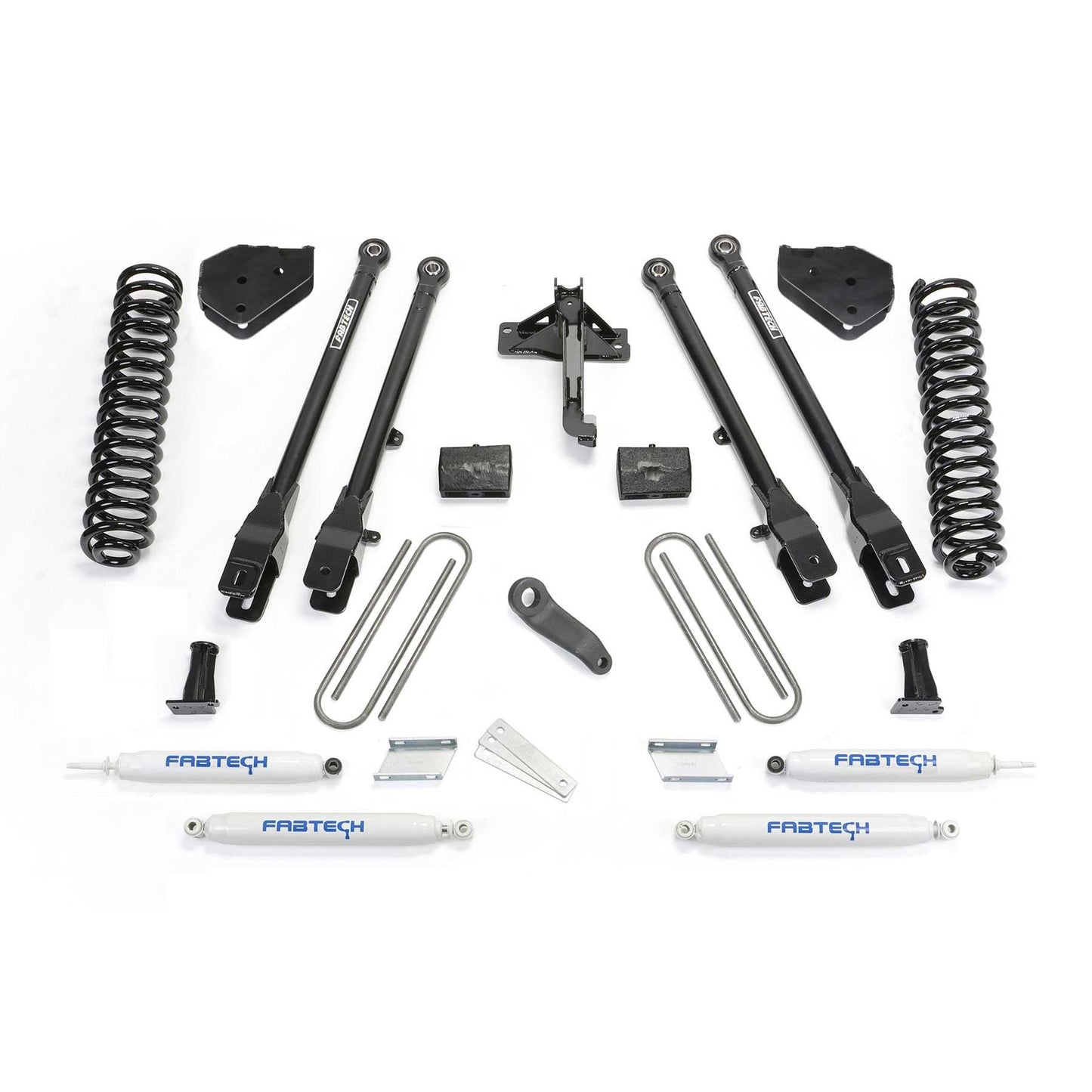 Fabtech 6" 4-Link System w/ Coils & Performance Shocks | Ford F250/F350 4WD Gas (17-21) (K2257)