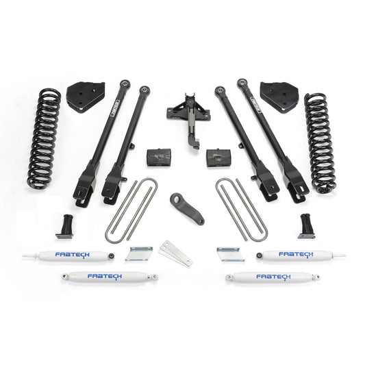 Fabtech 6" 4-Link System w/ Coils & Performance Shocks | Ford F250/F350 4WD Gas (17-21) (K2257)