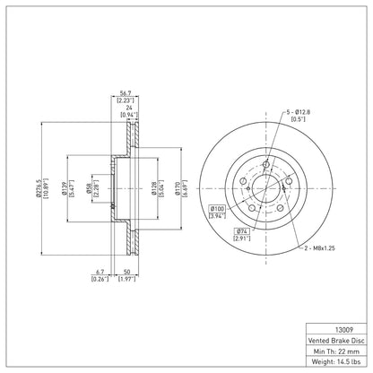 DFC 90-16 Saab 9-2X F&R Brake Rotor | Subaru 89-21 BRZ (600-13009)