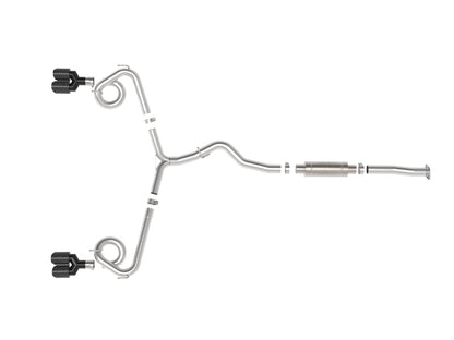 aFe 3in to 2-1/2in Stainless Cat-Back Exhaust with Carbon Fiber Tips | Subaru WRX / WRX STI (15-21) (49-36810-C)
