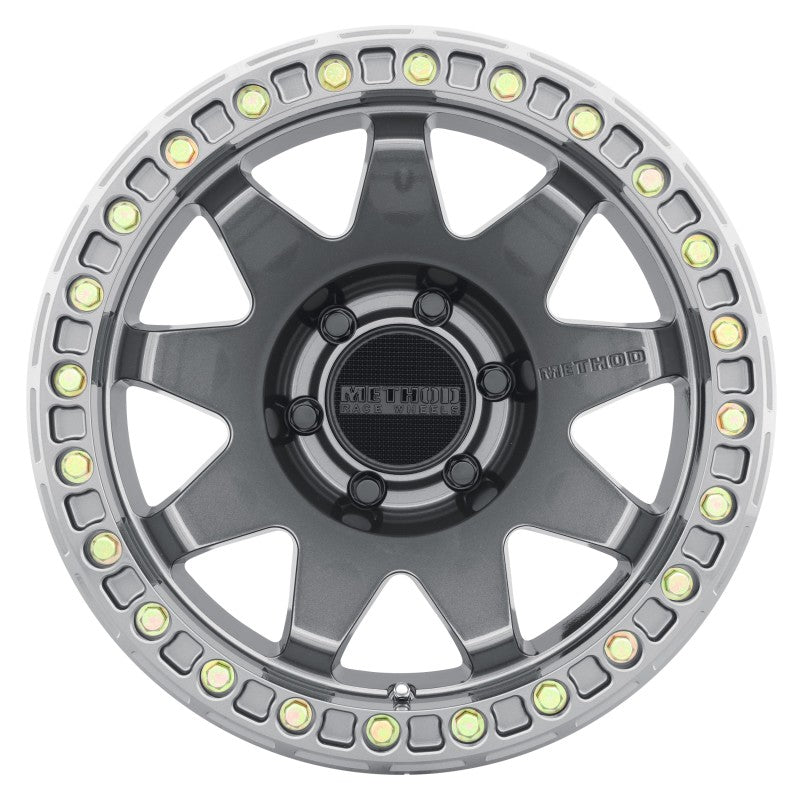 (set of 4) Method MR108 Beadlock Gloss Titanium | 17x9" -44mm | 6x5.5in Wheel