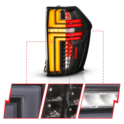 ANZO 21-24 Chevy Suburban/Tahoe Full LED Tail Lights SeqSig Black (311483A)