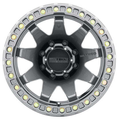 Method MR108 Beadlock Gloss Titanium | 17x9" -44mm | 8x6.5mm Wheel
